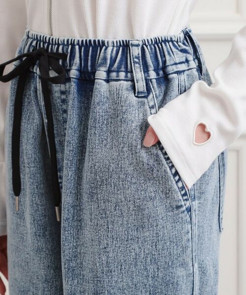 PINK-latte / ピンク ラテ パンツ | ワンポイント刺繍イージーロングパンツ | 詳細6