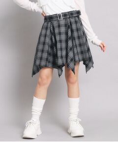 PINK-latte / ピンク ラテ ミニ・ひざ丈スカート | 変形ヘムスカート