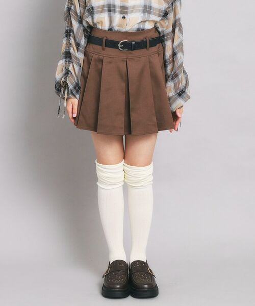 PINK-latte / ピンク ラテ ミニ・ひざ丈スカート | ベルト付プリーツスカート | 詳細1