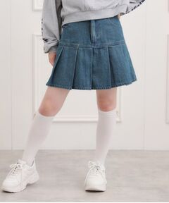 PINK-latte / ピンク ラテ デニムスカート | デニム裾プリーツスカート