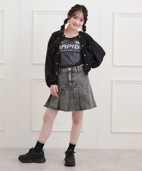 PINK-latte / ピンク ラテ デニムスカート | デニム裾プリーツスカート | 詳細10