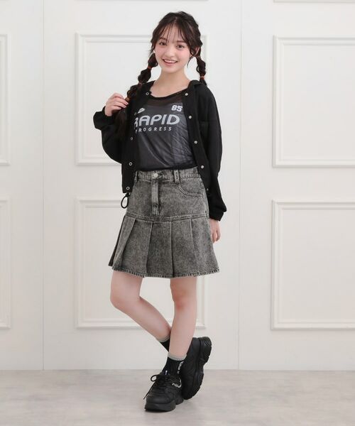 PINK-latte / ピンク ラテ デニムスカート | デニム裾プリーツスカート | 詳細11