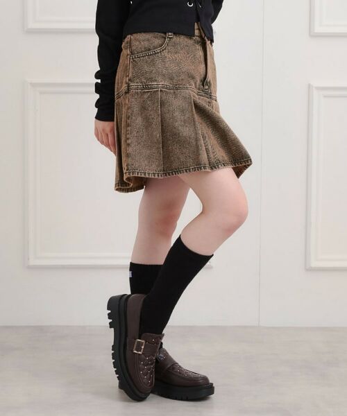 PINK-latte / ピンク ラテ デニムスカート | デニム裾プリーツスカート | 詳細13