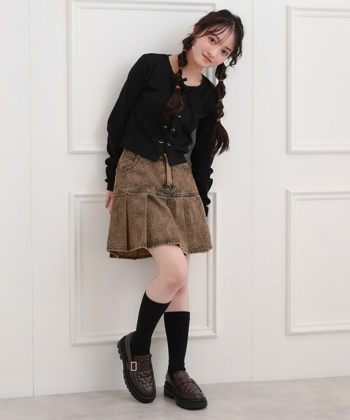 PINK-latte / ピンク ラテ デニムスカート | デニム裾プリーツスカート | 詳細14