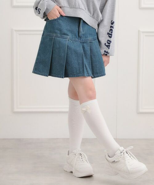 PINK-latte / ピンク ラテ デニムスカート | デニム裾プリーツスカート | 詳細17