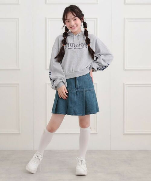 PINK-latte / ピンク ラテ デニムスカート | デニム裾プリーツスカート | 詳細18