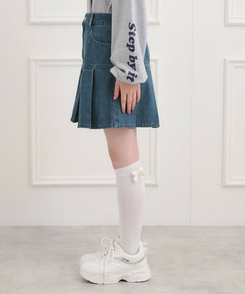 PINK-latte / ピンク ラテ デニムスカート | デニム裾プリーツスカート | 詳細2
