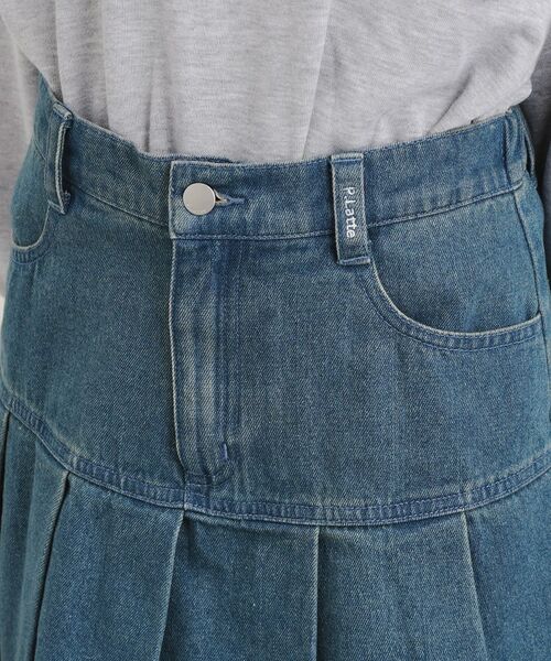 PINK-latte / ピンク ラテ デニムスカート | デニム裾プリーツスカート | 詳細4