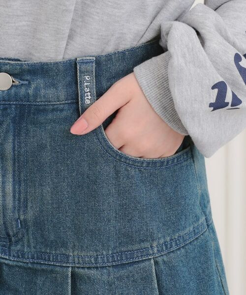 PINK-latte / ピンク ラテ デニムスカート | デニム裾プリーツスカート | 詳細5