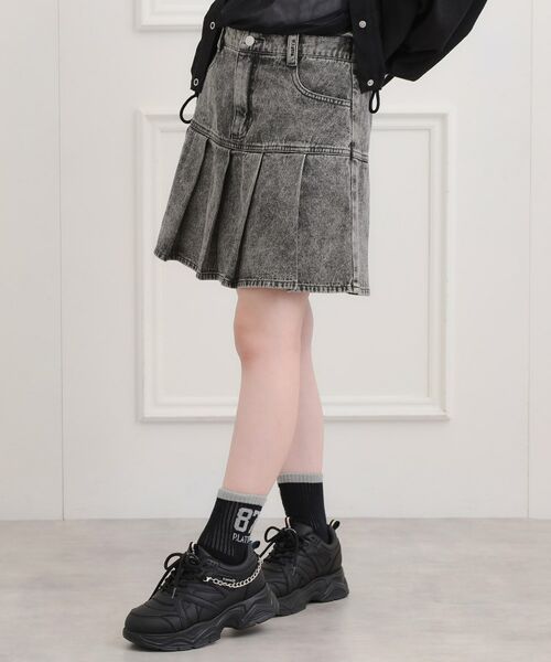 PINK-latte / ピンク ラテ デニムスカート | デニム裾プリーツスカート | 詳細9