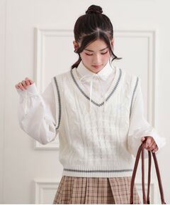 PINK-latte / ピンク ラテ シャツ・ブラウス | ニットベストドッキングシャツ