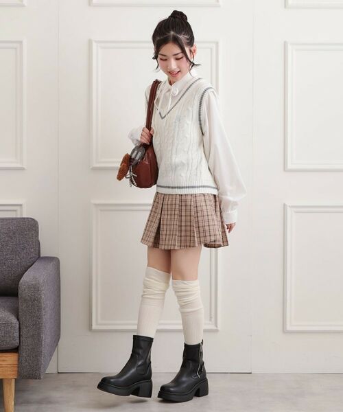 PINK-latte / ピンク ラテ シャツ・ブラウス | ニットベストドッキングシャツ | 詳細11