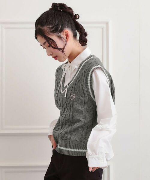 PINK-latte / ピンク ラテ シャツ・ブラウス | ニットベストドッキングシャツ | 詳細13