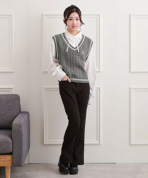 PINK-latte / ピンク ラテ シャツ・ブラウス | ニットベストドッキングシャツ | 詳細14