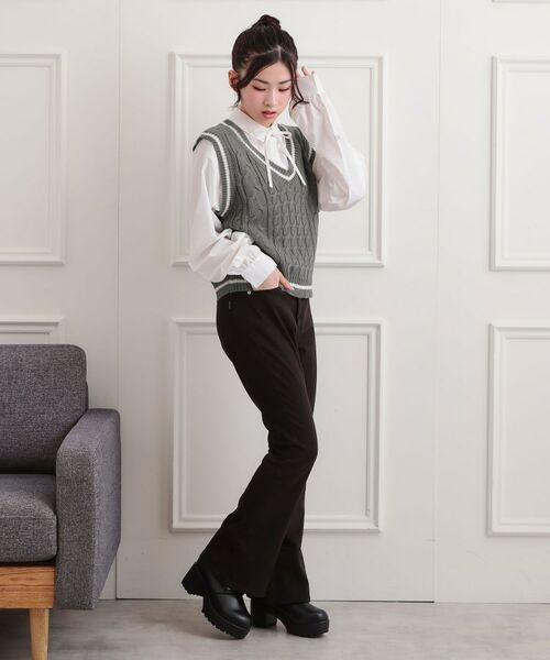 PINK-latte / ピンク ラテ シャツ・ブラウス | ニットベストドッキングシャツ | 詳細15