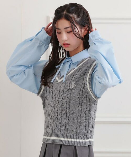 PINK-latte / ピンク ラテ シャツ・ブラウス | ニットベストドッキングシャツ | 詳細17