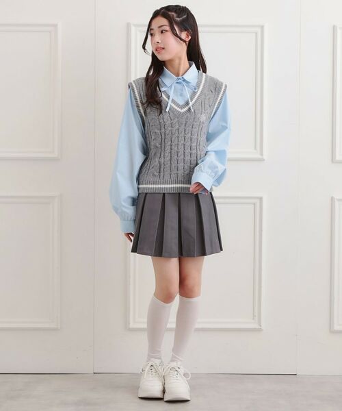 PINK-latte / ピンク ラテ シャツ・ブラウス | ニットベストドッキングシャツ | 詳細18