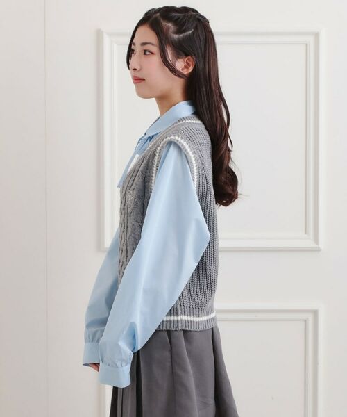 PINK-latte / ピンク ラテ シャツ・ブラウス | ニットベストドッキングシャツ | 詳細2