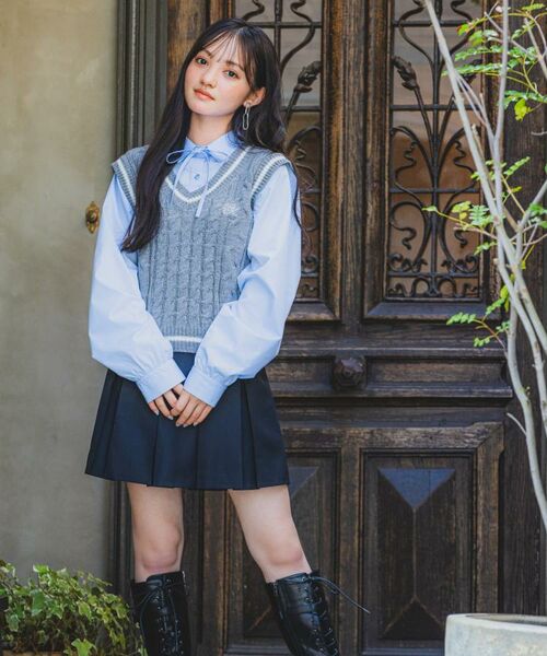 PINK-latte / ピンク ラテ シャツ・ブラウス | ニットベストドッキングシャツ | 詳細21