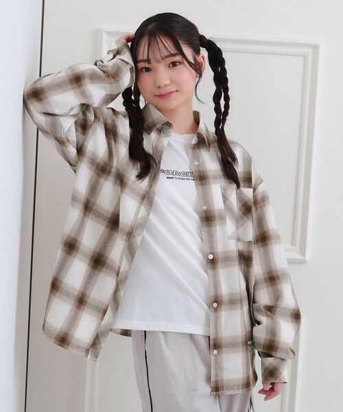 PINK-latte / ピンク ラテ その他トップス | ルーズチェックシャツ+ロンT | 詳細17