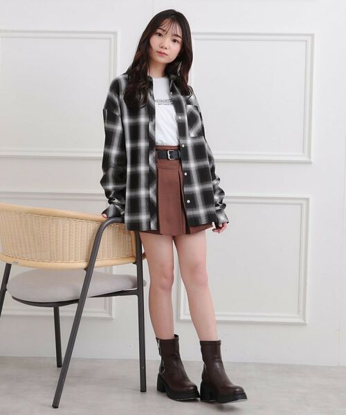 PINK-latte / ピンク ラテ その他トップス | ルーズチェックシャツ+ロンT | 詳細22