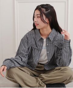 PINK-latte / ピンク ラテ シャツ・ブラウス | ショルダードロストリボンシャツ