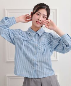 PINK-latte / ピンク ラテ シャツ・ブラウス | ショルダードロストリボンシャツ