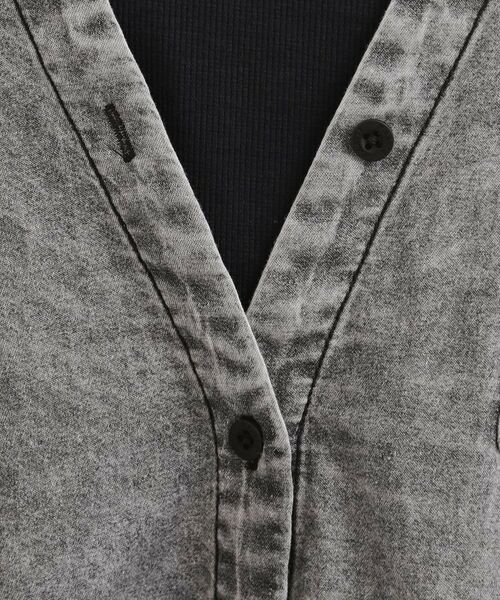 PINK-latte / ピンク ラテ カットソー | 肩あきデニムドッキングシャツ | 詳細11