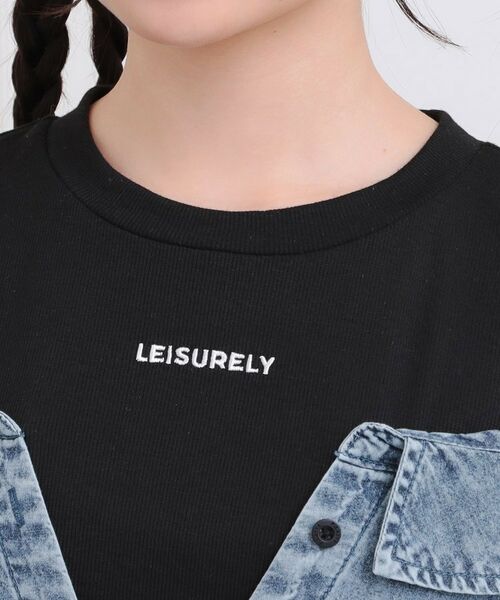 PINK-latte / ピンク ラテ カットソー | 肩あきデニムドッキングシャツ | 詳細4