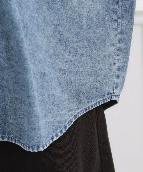 PINK-latte / ピンク ラテ カットソー | 肩あきデニムドッキングシャツ | 詳細7