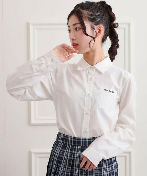 PINK-latte / ピンク ラテ シャツ・ブラウス | 【2026年入卒・セレモニー・卒服】ベーシックシャツ（オフホワイト(003)）