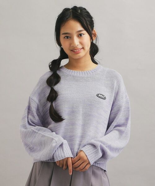 PINK-latte/ピンク ラテ 【プチプラ】短丈ニットプルオーバー パープル(281) 13(130cm)