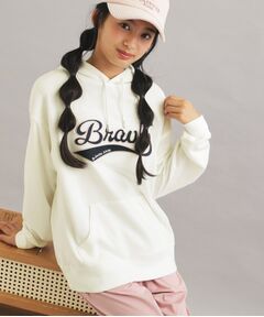 PINK-latte / ピンク ラテ パーカー | サテンアップリケBIGパーカー