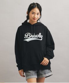 PINK-latte / ピンク ラテ パーカー | サテンアップリケBIGパーカー