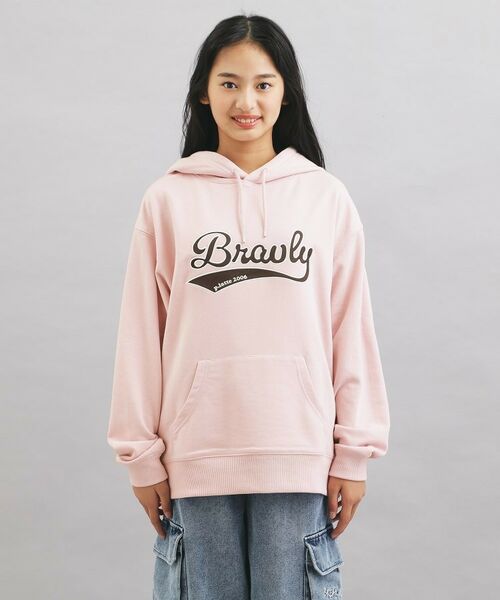 PINK-latte / ピンク ラテ パーカー | サテンアップリケBIGパーカー | 詳細1