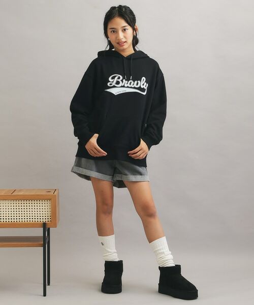 PINK-latte / ピンク ラテ パーカー | サテンアップリケBIGパーカー | 詳細18