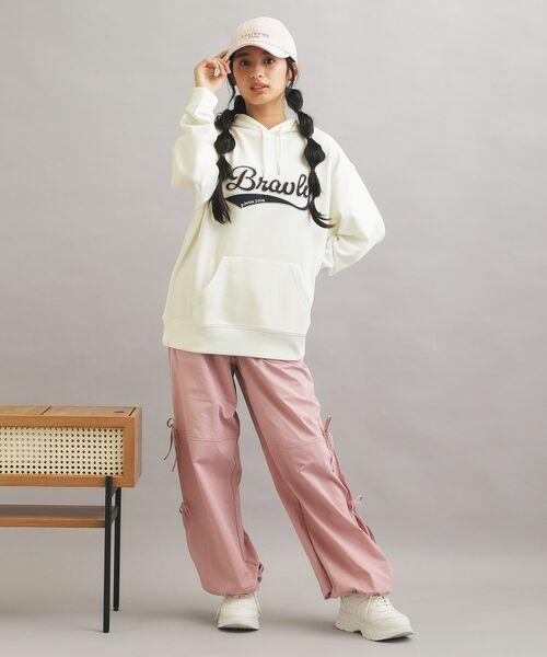 PINK-latte / ピンク ラテ パーカー | サテンアップリケBIGパーカー | 詳細9