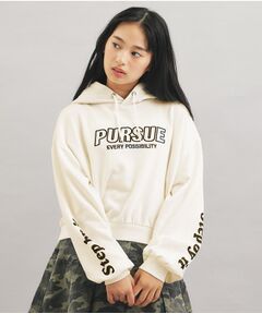 PINK-latte / ピンク ラテ パーカー | 袖ロゴプリント短丈パーカー