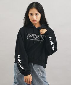 PINK-latte / ピンク ラテ パーカー | 袖ロゴプリント短丈パーカー