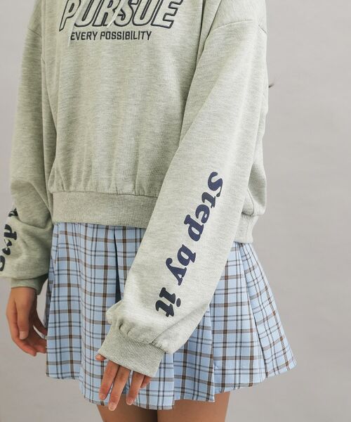 PINK-latte / ピンク ラテ パーカー | 袖ロゴプリント短丈パーカー | 詳細5