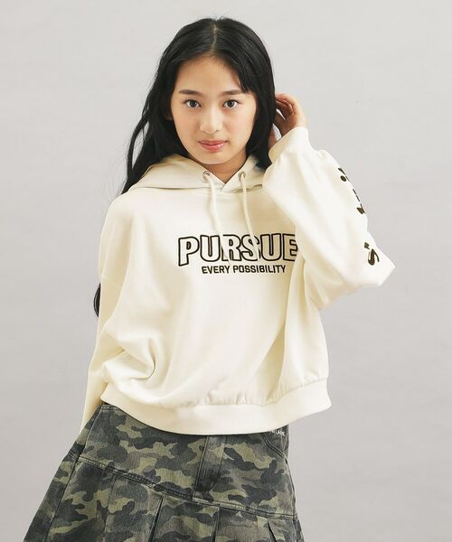 PINK-latte / ピンク ラテ パーカー | 袖ロゴプリント短丈パーカー | 詳細7