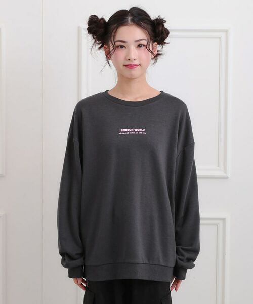 PINK-latte / ピンク ラテ スウェット | バケハくまちゃん裏毛トレーナー | 詳細1