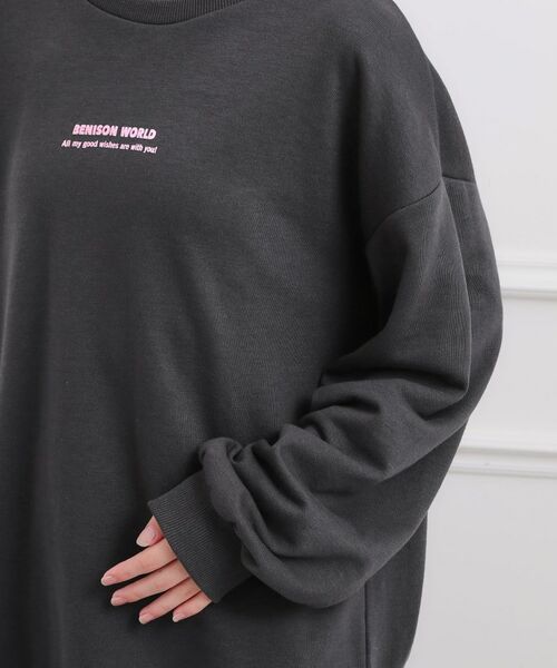 PINK-latte / ピンク ラテ スウェット | バケハくまちゃん裏毛トレーナー | 詳細5