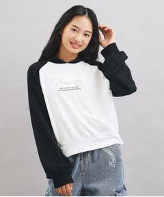 PINK-latte / ピンク ラテ パーカー | ラグランラインストーンパーカ