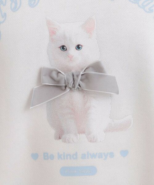 PINK-latte / ピンク ラテ スウェット | ベロアリボンネコフォトトレーナー | 詳細10