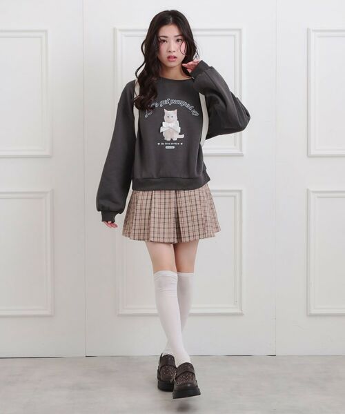 PINK-latte / ピンク ラテ スウェット | ベロアリボンネコフォトトレーナー | 詳細16