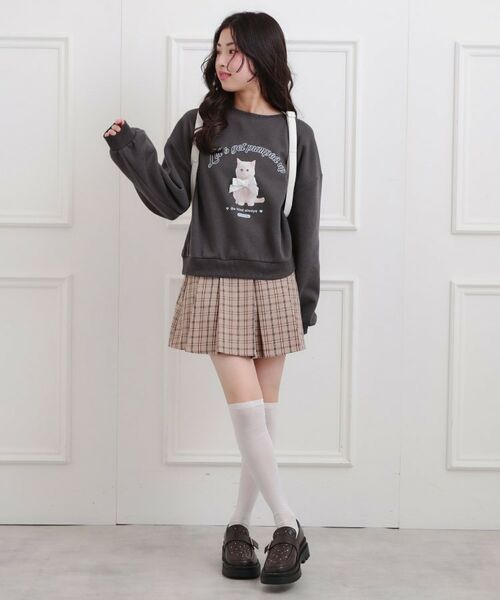 PINK-latte / ピンク ラテ スウェット | ベロアリボンネコフォトトレーナー | 詳細17