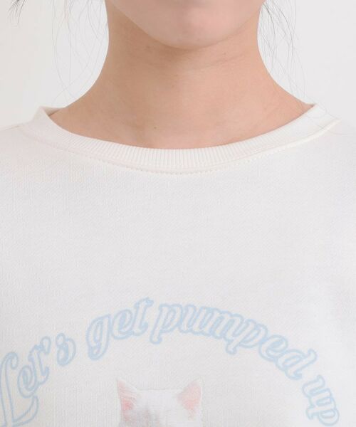 PINK-latte / ピンク ラテ スウェット | ベロアリボンネコフォトトレーナー | 詳細4