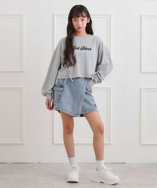 PINK-latte / ピンク ラテ スウェット | レースアップ刺繍裏毛プルオーバー | 詳細12