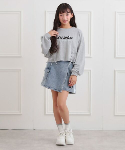 PINK-latte / ピンク ラテ スウェット | レースアップ刺繍裏毛プルオーバー | 詳細13